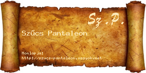 Szűcs Pantaleon névjegykártya